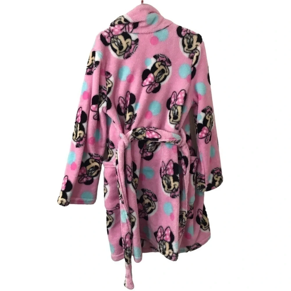 3/$15 Disney kids girls Minnie Mouse pink bathrobe size 8